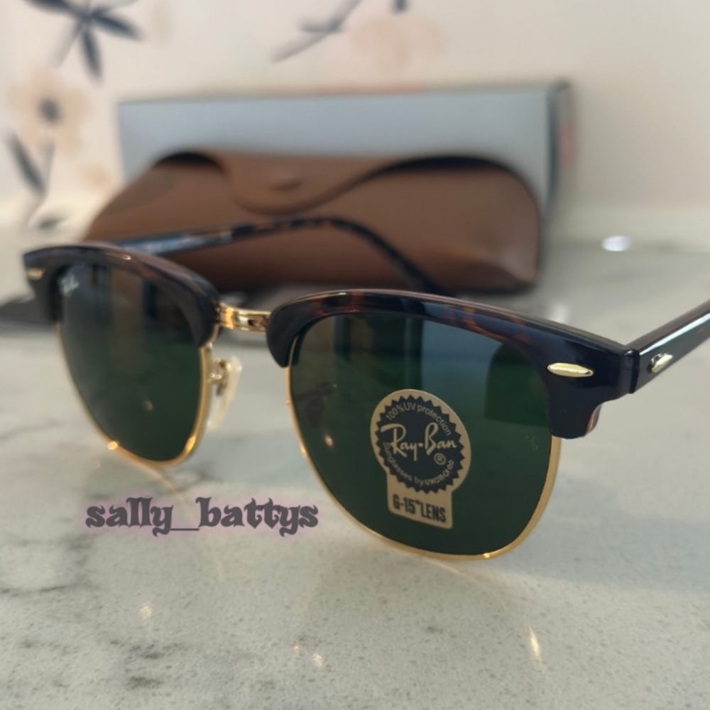 RayBan (Store Display) Clubmaster Tortoise RB3016 Green Lenses - Picture 11 of 16